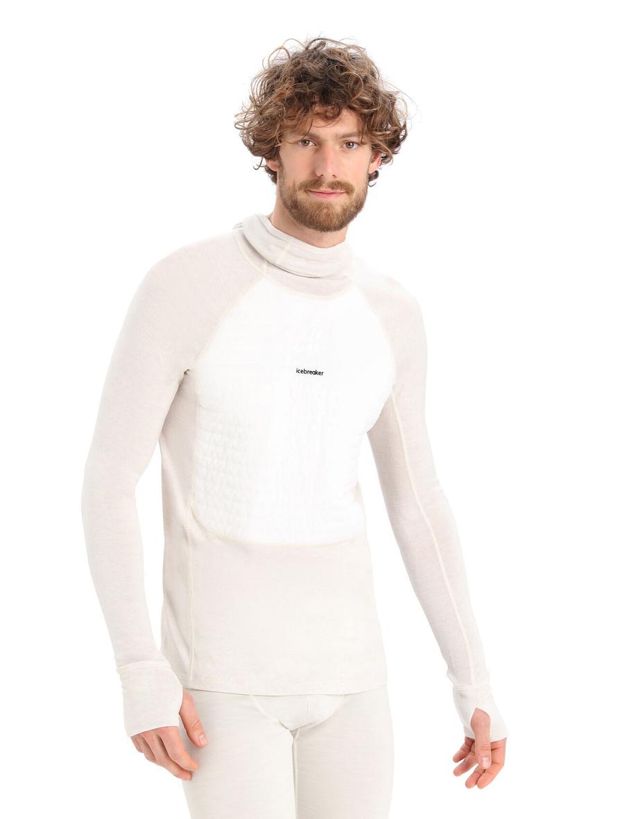 Base Layers Icebreaker ZoneKnit™ Merino Insulated Long Sleeve Hoodie Homme Blanche | FR 1328FDNM